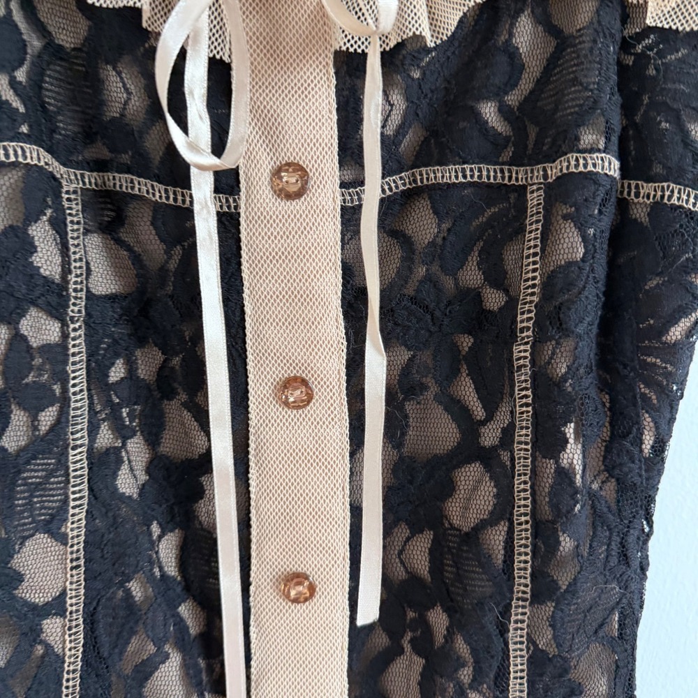Vintage Y2K Young Essence Floral Mesh Button‎ Down Tank Size Medium - Picture 6 of 10